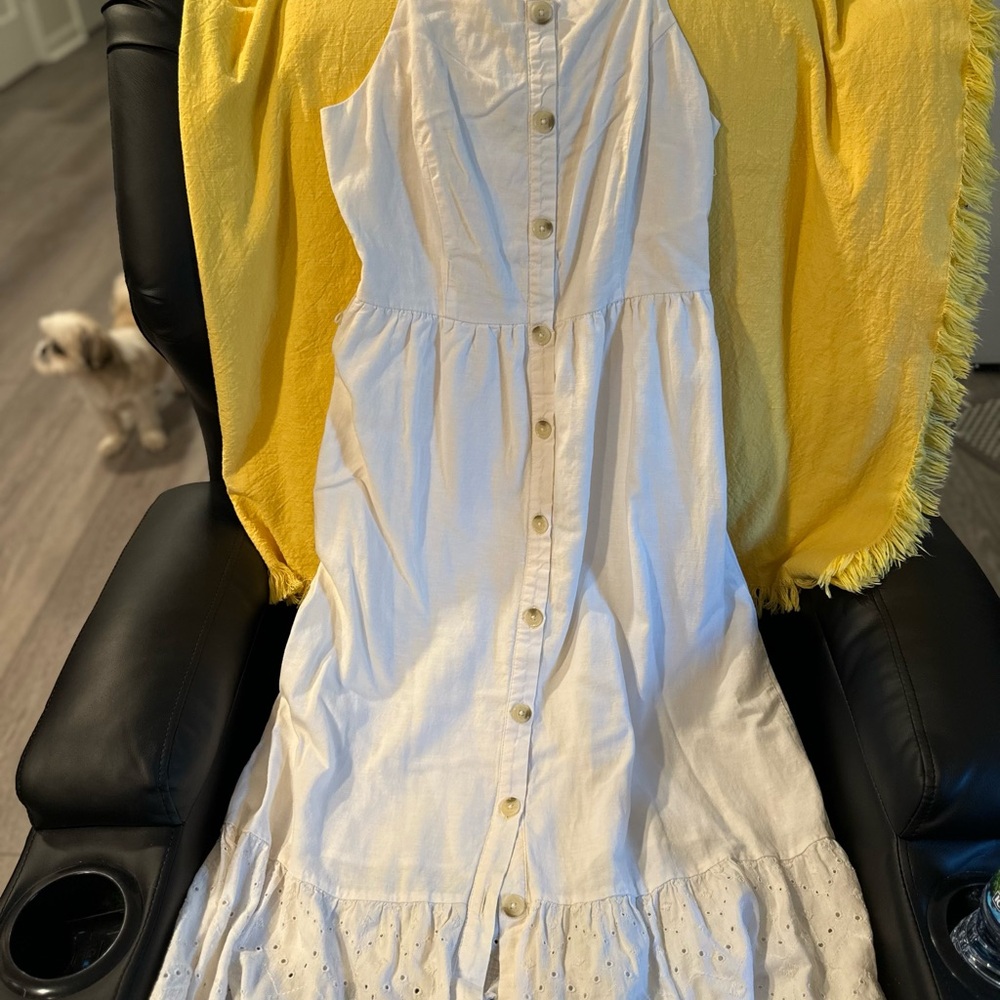 Old Navy Cream Dress with Yellow Accent